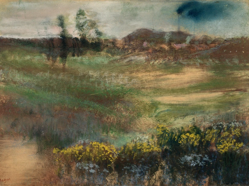 Landscape with Smokestacks by Edgar Degas, circa 1890