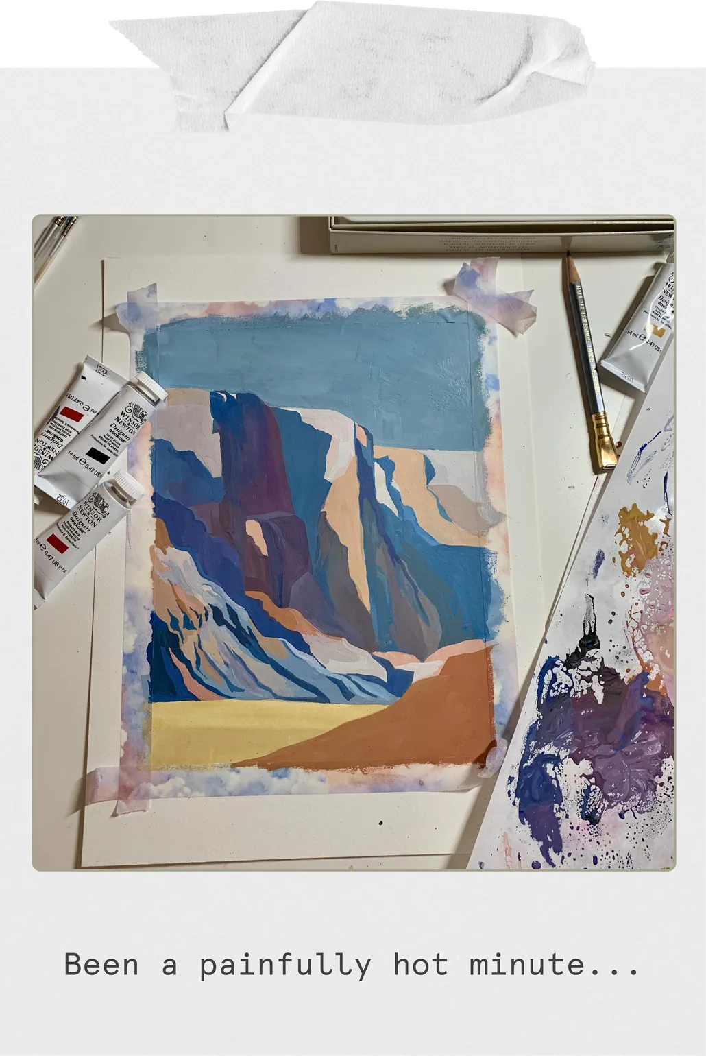 A polaroid of one of her paintings